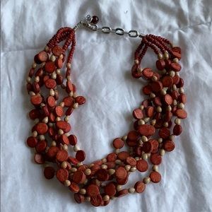 Francesca’s red wooden beaded necklace